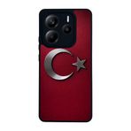 BG AKSESUAR Xiaomi Redmi Note 14 5G ile Uyumlu Türk Bayrağı Baskılı Kılıf, Mat Siyah, Yumuşak Silikon, Koruyucu, Şok Emici