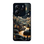 BG AKSESUAR Xiaomi Redmi Note 14 ile Uyumlu Kılıf, Manzara Tasarım, Mat Siyah, Yumuşak Silikon, Şok Emici