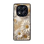 BG AKSESUAR Xiaomi Redmi Note 14 Pro 4G ile Uyumlu Kılıf, Yumuşak Silikon, Koruyucu, Şok Emici, Çiçek Desenli, Siyah