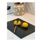 B&G GLASS Temperli Cam Kesme & Sunum Tahtası Füme Siyah 30x40 cm 4mm Kaymaz Ayaklı