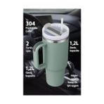 Bg Store 304 L Çelik 1,2 L Yeşil Pipetli El Termos Mug (Sızdırmazlık Yok) CIN856YS - 230 ml