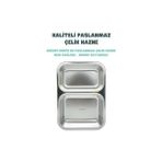 Bg Store 700ML Lunchbox Tek Katlı 2 Bölmeli Çelik Sefer Tası Yemek Kutusu (Turkuaz) - 0,5 L