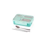 Bg Store Bento 950ML Lunchbox Tek Katlı 4 Bölmeli Çelik Sefer Tası Yemek Kutusu (Turkuaz) - 0,5 x 7 cm