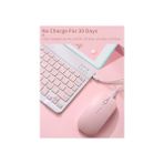 Bg Store Mk-4 Kablosuz Ergonomik Apple-Android-Windows Manyetik Tablet Kılıf Uyumlu Klavye Mouse Kiti(Türkçe Q Klavye) (Pembe)