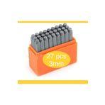BGA 27 parça harf damga seti, 3mm A-Z alfabe numarası damga aracı 3mm