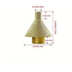 Bga M10 - M14 Girişli 3 Kademeli Mermer Fayans Granit Delme Matkap Avuç Içi Taşlama Ucu Dişli Elmas Başlığı - M10 KONİK UÇLU 38MM
