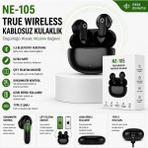 BGG Tech NE-105 Kablosuz Bluetooth Kulaklık Hd Ses ve Extra Bass Özellikli Universal Kablosuz Kulaklık Tüm Akıllı Telefonlara Uyumlu - Siyah