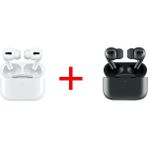 BGGTECH Ios Ve Android Akıllı Telefonlarla Uyumlu Yeni Nesil Şık Tasarımlı Inpods Pro AP3 Bluetooth Kulaklık İkili Paket - Beyaz - Pembe