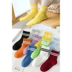 Bgk 10 Çift Çocuk Çember Desenli Soket Çorap -0360-çok Renkli-çocuk Klasik Renkli