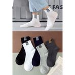 Bgk 5 Çift Unisex Çizgi Desenli Tenis Çorap Çok Renkli