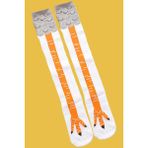 Bgk Tekli Unisex Tavuk Ayağı Desenli Soket Çorap - 41 - 45 - Beyaz