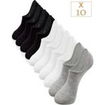 Bgk Unisex 10'lu Pamuklu Görünmez Sneakers Çorap Renkli - 41 - 45