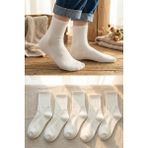 Bgk Unisex Çocuk 5 Çift Kolej Çorap - 36 - 41 - Beyaz