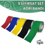 BGM Agrı Bandı 5’li Fırsat Paketi Kinesio Tape 4,5 Metre x 5cm - Karışık - Standart