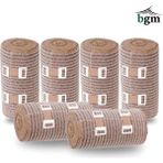BGM Elastik Bandaj 10 cm -6 Adet- Yüksek Kalite Esneklik ve Dayanıklılık - Krem Rengi