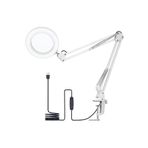 BGZ STORE Katlanabilir 8x Büyüteçli LED Yüz Bakımı Güzellik Tatto LED Masa Lambası - 3Renk Modu,10 Seviye Işık