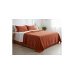 BH BABY HOME Çift Kişilik Jakarlı Yatak Örtüsü Takımı - Terracotta -230x240cm - Modern Tasarım