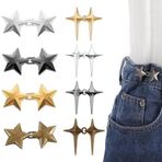 Bhina 8 Çift Büzgülü Pantolon Metal Bel Pantolon, Ayarlanabilir Kot Düğmeleri, Yıldız Çıkarılabilir Kot Sıkma Düğmeleri, Düğmeli Sıkma Dikişsiz Pantolon, Pantolon, Etek, Kollu