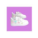 bhk desing Rengarenk kalpler baskılı kız çocuk spor ayakkabı sneaker