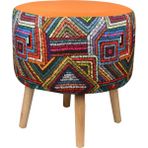 Bhm Store Ahşap Ayaklı Dekoratif Puf