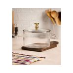 BHR TEMİZLİK BAHARHOME- 1,5 LT Borosilikat Isıya Dayanıklı Pinterest Stil Cam Tencere Minimalist Tencere Mutfak