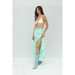 Bi Baksana Audrey Fıfrlı Yırtmaç Detay Etek 4037 - Mint Yeşili - XL