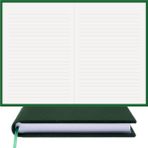 Bi Defter Çizgili Defter – Viskon Kumaş Ciltleme, %100 El Yapımı, El Dikişi (Iplik Dikiş) “benzersiz Ürün” A/5 - Yeşil