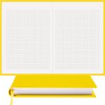 Bi Defter Kareli Defter – Gerçek Cilt Bezi, %100 El Yapımı, El Dikişi, (Iplik Dikiş) “benzersiz Ürün” A/5 - Sarı