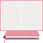 Bi Defter Kareli Defter – Viskon Kumaş Ciltli, %100 El Yapımı, El Dikişi, (Iplik Dikiş) “benzersiz Ürün” A/5 - Gül Kurusu