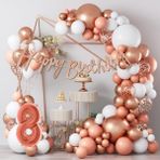 Bi Dolu Mutluluk Rosegold Doğum Günü Balon Konsept Kutlama Parti Eğlence - 8