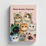 Bi' Dünya Haber Bütün Kediler Toplandık Bullet Journal A5 Noktalı Defter - Crimson