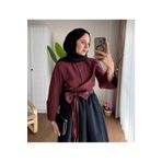 Bİ GİYİM Kadın Bel Bağlamalı Kuşaklı Etek Üstü Gömlek