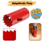 Bi Metal Panç Ø 22 mm Delik Açma Alçıpan Ahşap Pvc Delme Testeresi Adaptörsüz 1 Adet - Altın
