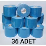Bia Tape Kinesio 5 cm x 5 M - Açık Mavi Rengi Sporcu Ağrı 36'lı (Pakette 36 Adet) - Standart - Mavi - Beyaz