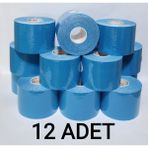 Bia Tape Kinesio 5 cm x 5 M - Açık Mavi Rengi Sporcu Bandı 12'li (Pakette 12 Adet) - Standart
