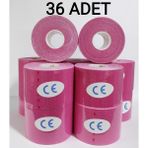 Bia Tape Kinesio 5 cm x 5 M - Pembe Rengi Sporcu Bandı 36'lı (Pakette 36 Adet) - Standart - Açık Pembe