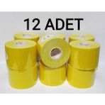 Bia Tape Kinesio 5 cm x 5 M - Sarı Rengi Sporcu Bandı 12'li (Pakette 12 Adet) - Standart
