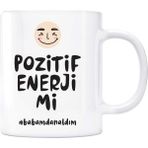 Bi'aldım Baba Kupa Pozitif Enerjimi Babamdan Aldım - Beyaz