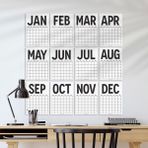 Bi'aldım Sürekli Takvim, 12 Aylık Tarihsiz Takvim, Aylık Planlayıcı Takvim, A4, 33X48 Cm, Undated Monthly Wall Planner, Wall Calendar