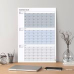 Bialdım Tarihsiz Üç Aylık Duvar Takvimi, 90 Günlük Plan, Duvar Planlayıcı, Gri Renk - 50X70 cm
