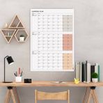 Bi'aldım Tarihsiz Üç Aylık Duvar Takvimi Kahverengi Üç Aylık Duvar Planlayıcısı 90 Günlük Takvim 90 Günlük Plan 35 x 50 cm
