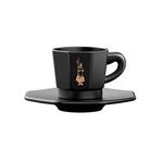 Bialetti - 4'lü Espresso Fincan Seti - Sekizgen Tasarım - Siyah Renk - Porselen