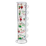 Bialetti - 6'lı İstiflenebilir Cappuccino Fincan Seti - Karma Renkli - Porselen