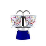 Bialetti Mavi Mini Express Kandinsky Metal Mokapot Ve 2'li Seramik Espresso Fincan Seti - Kırmızı