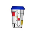 Bialetti Mondrian Silikon Kapaklı Porselen Kupa 300 ml