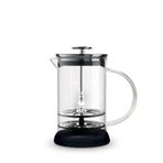Bialetti - Süt Köpürtücü - 330mL - Borosilikat Cam Gövde - Paslanmaz Çelik Kapak - Çift Diskli Çırpıcı Kapak - Mikrodalgada Kullanıma Uygun - Bulaşık Makinesinde Yıkanabilir