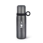 Bialetti - Termos - 460mL - Koyu Gri Renk - Paslanmaz Çelik - Çift Katmanlı - 12 Saat Sıcak 24 Saat Soğuk Tutar - Bardaklı Kapak Özelliği