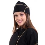 bianada Aşçı Kayık Kep - Siyah-sarı Biye