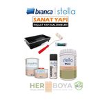 Bianca Set 1 Lt - Beyaz Boya + Siyah Mermer Effekt Sprey + Maximo Sıvı Cam Ipek Mat