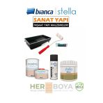 Bianca Set 500Ml - Beyaz Boya + Siyah Mermer Effekt Sprey + Maximo Sıvı Cam Ipek Mat Beyaz